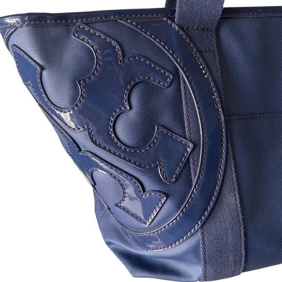 Tory Burch Navy Cobalt Blue Tote Purse - Picture 3 of 11